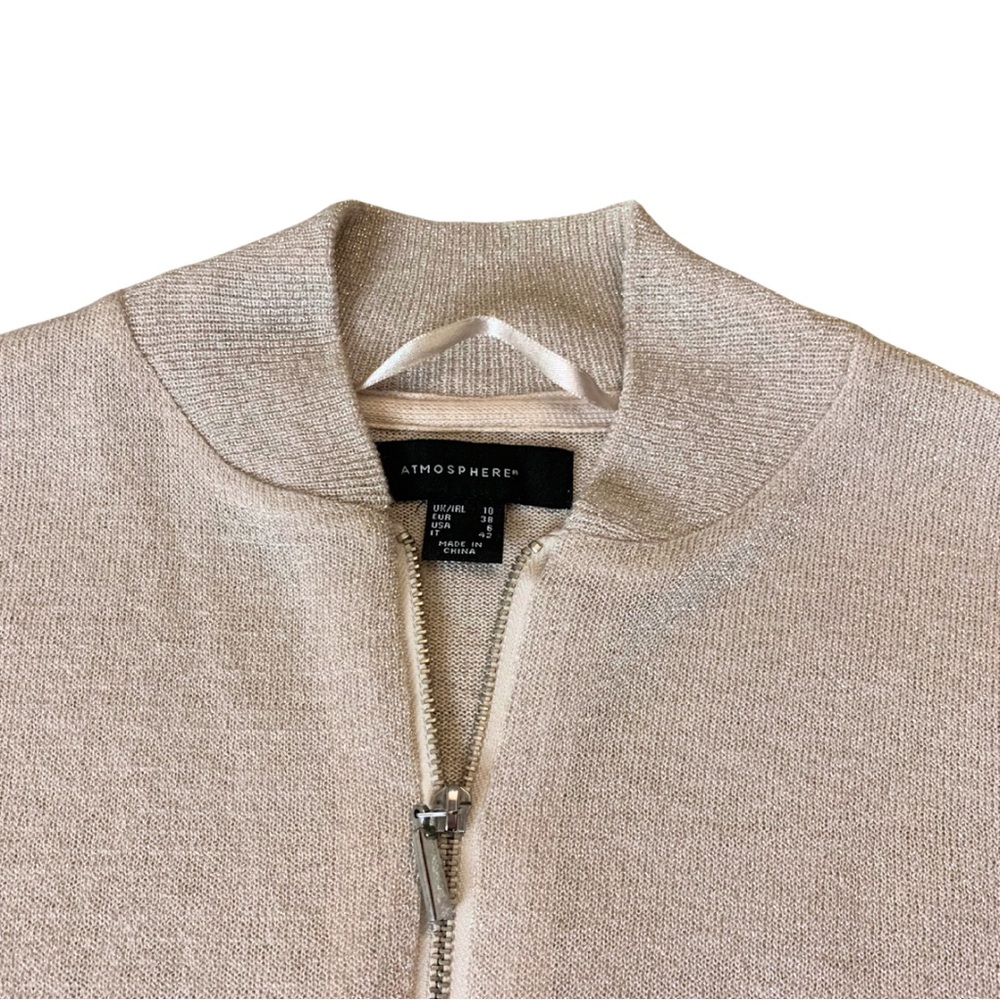 Glitter Cardigan Sweater Jacket Silver Gold Small Metallic Capsule Grandma Chic - Picture 2 of 11